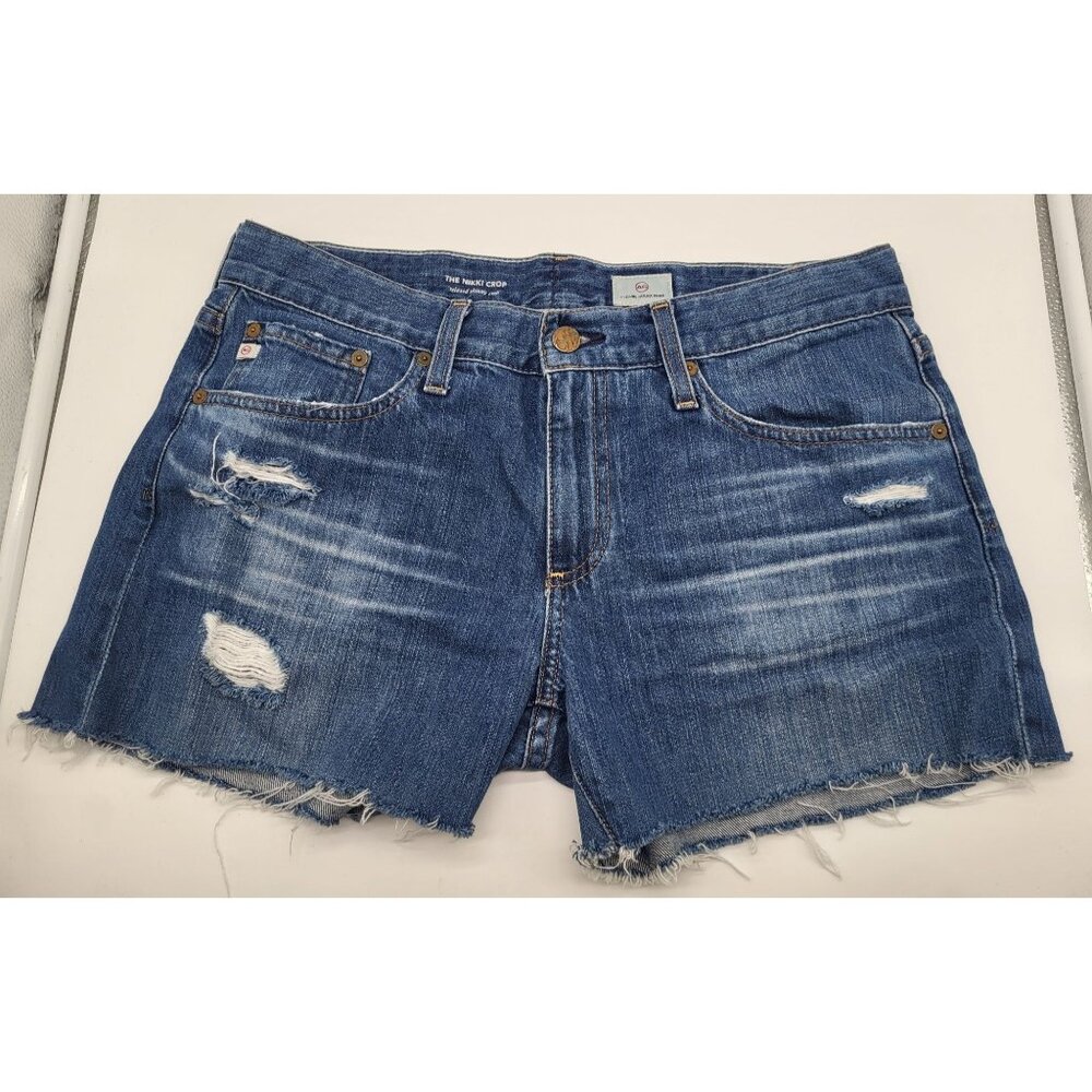 AG Adriano Goldschmied Nikki Crop Relaxed Skinny Women's SZ 29R Distressed Cutof - Picture 1 of 7